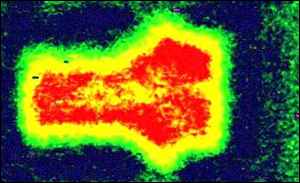 Electrons are forced through a tiny gate